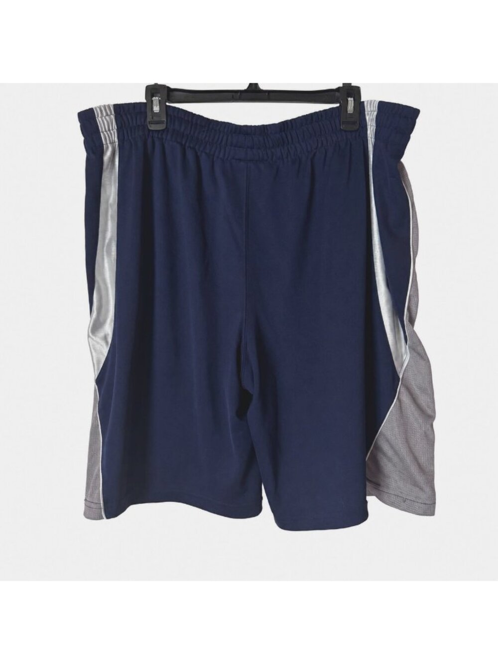 NBA Men Basketball Navy Gray Mesh Drawstring Pockets Shorts Size XL